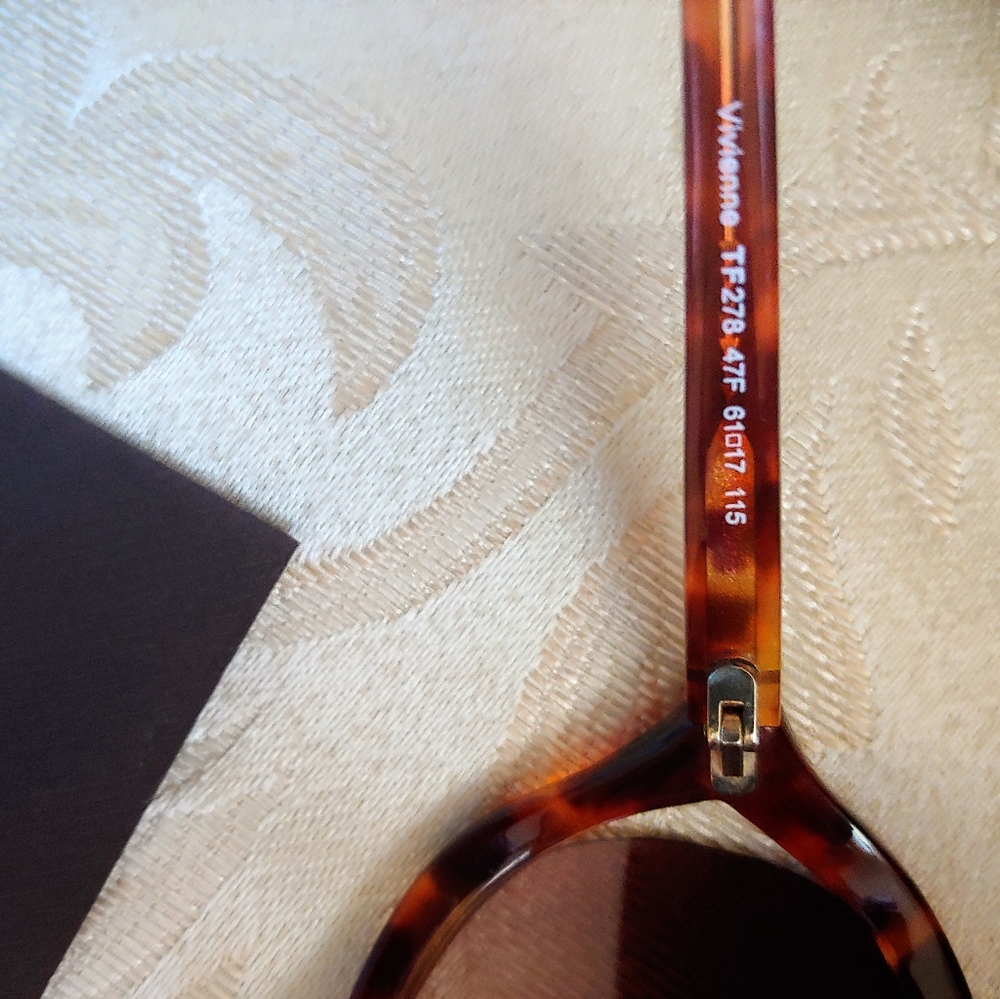 TOM FORD BROWN GRADIENT TORTOISE SUNGLASSES CASE BOX CLOTH & PAPERS - Picture 5 of 10